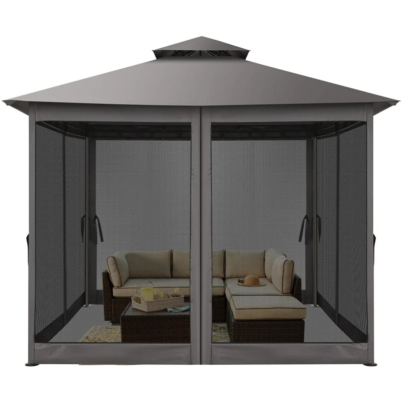 10x10 Heavy Duty Gazebo with Curtains