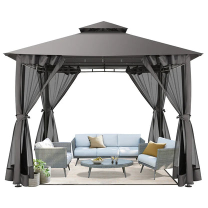 10x10 Heavy Duty Gazebo with Curtains