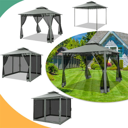 10x10 Heavy Duty Gazebo with Curtains