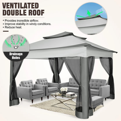 11x11 Pop-Up Gazebo with Mosquito Netting