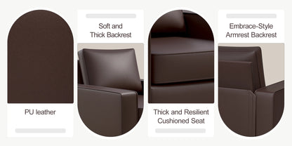 KERDOM 360° Swivel Accent Chair, PU Leather