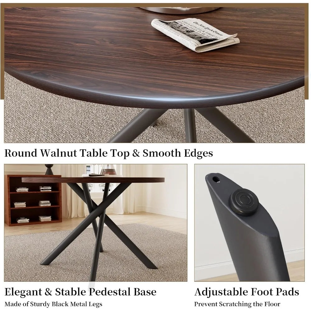 45.3" Round Dining Table Set for 4