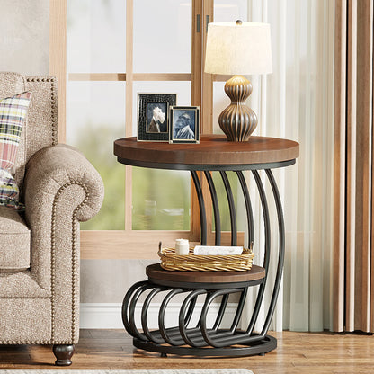 Tribesigns Round End Table, Faux Marble