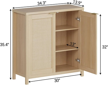 Rattan Door Storage Cabinet, Sideboard
