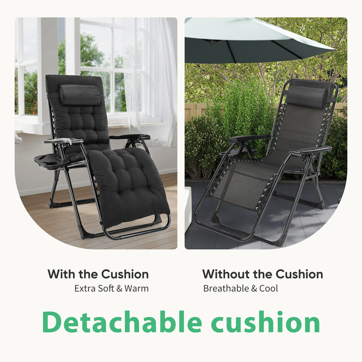 JHK Zero Gravity Recliner Chairs, Set of 2