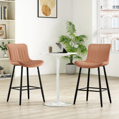 Faux Leather Counter Stools, Set of 2
