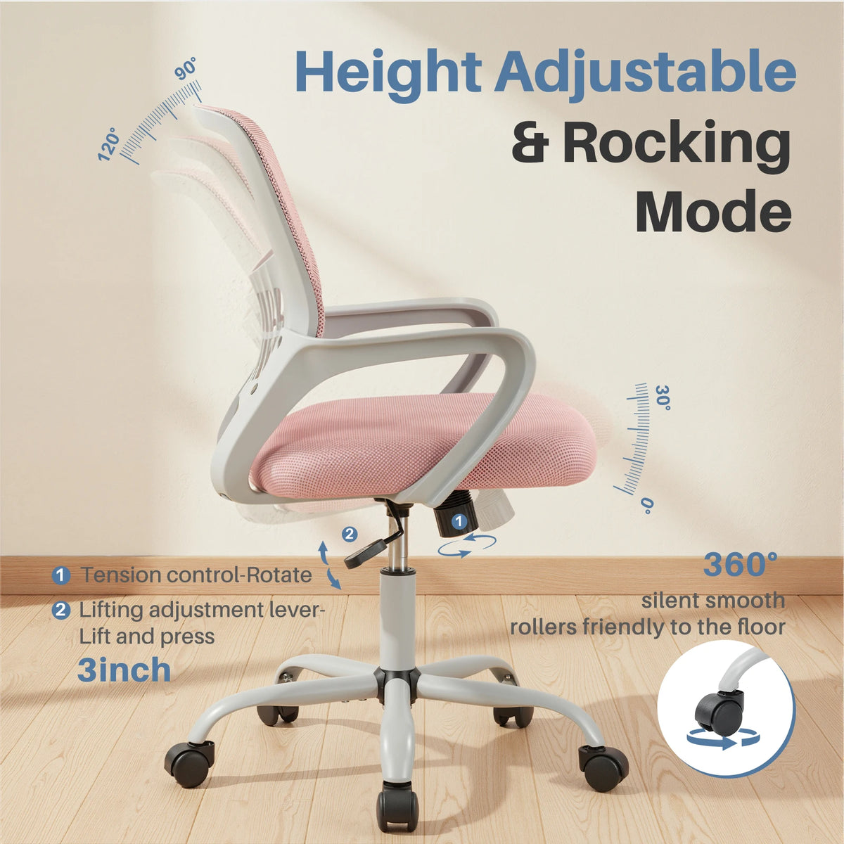 MCQ Ergonomic Office Chair, Mid Back