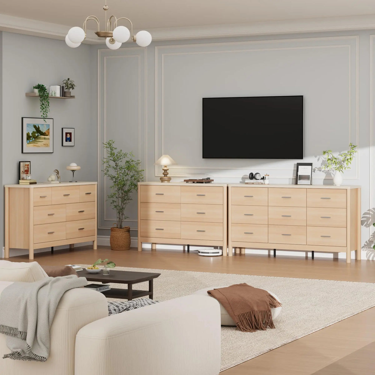 6 Drawer Wooden Dresser