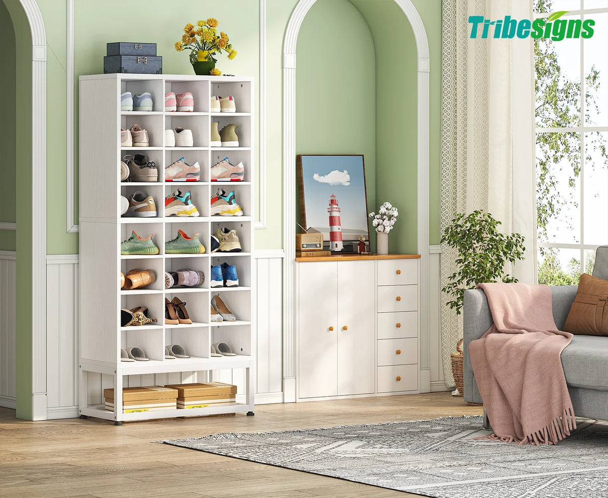 Tribesigns 8-Tier Wood Shoe Cabinet