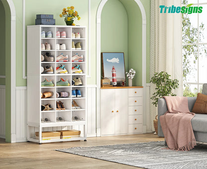 Tribesigns 8-Tier Wood Shoe Cabinet