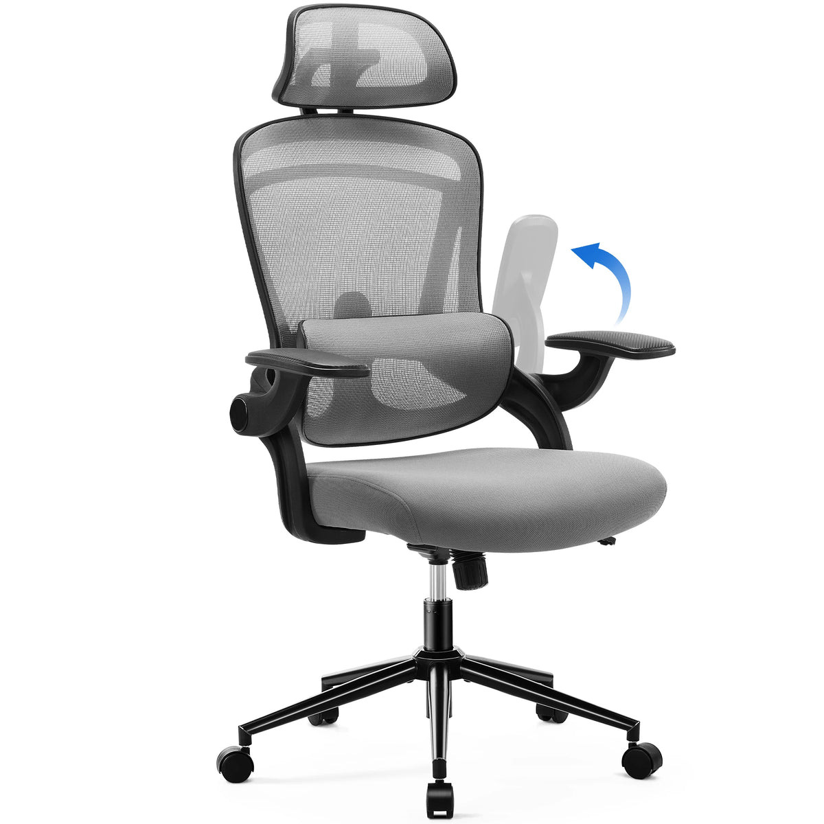 JHK Mesh Office Chair with Flip-Up Arms