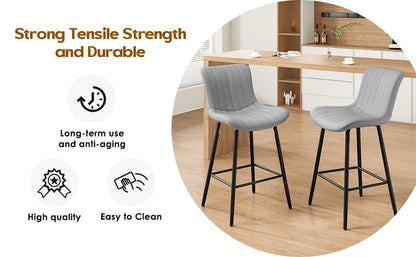 Faux Leather Counter Stools, Set of 2