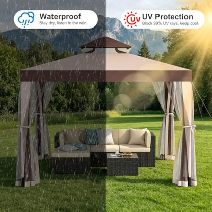 10x10 Patio Gazebo with Mosquito Netting