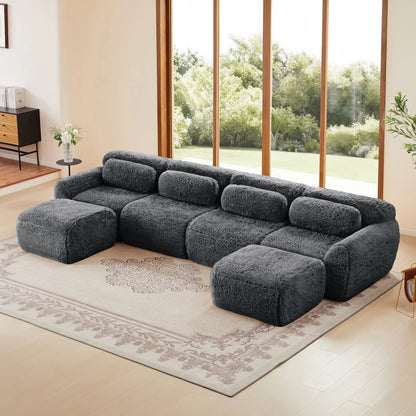 U-Shaped Modular Sofa (Chocolate)