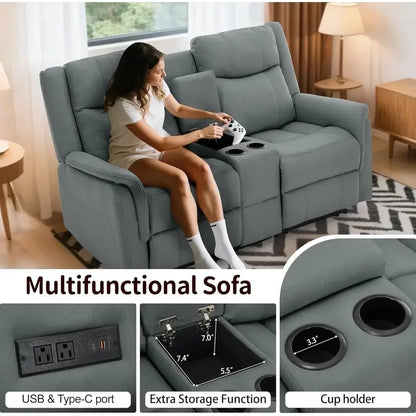 Reclining Loveseat with USB & Cup Holders