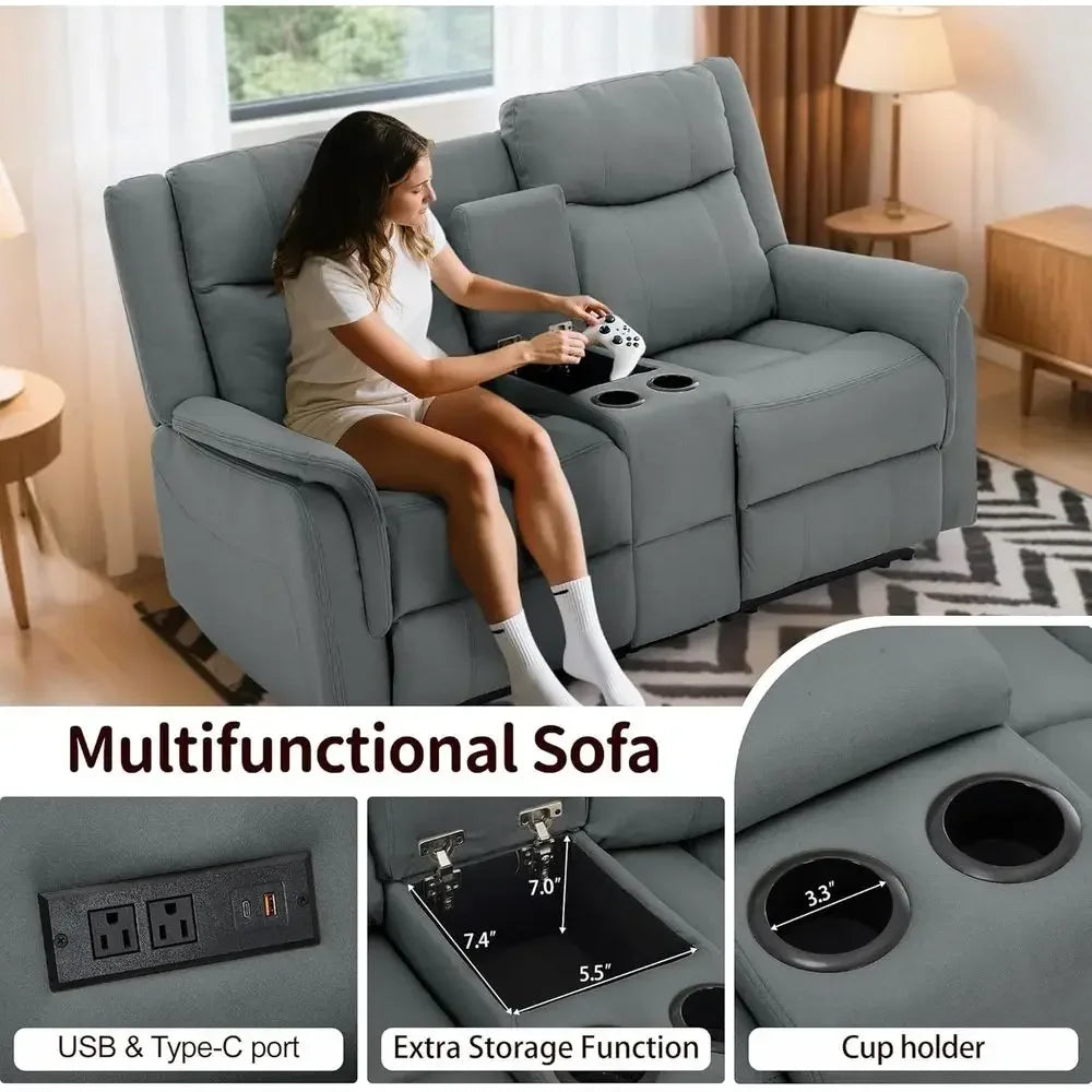 Reclining Loveseat with USB & Cup Holders