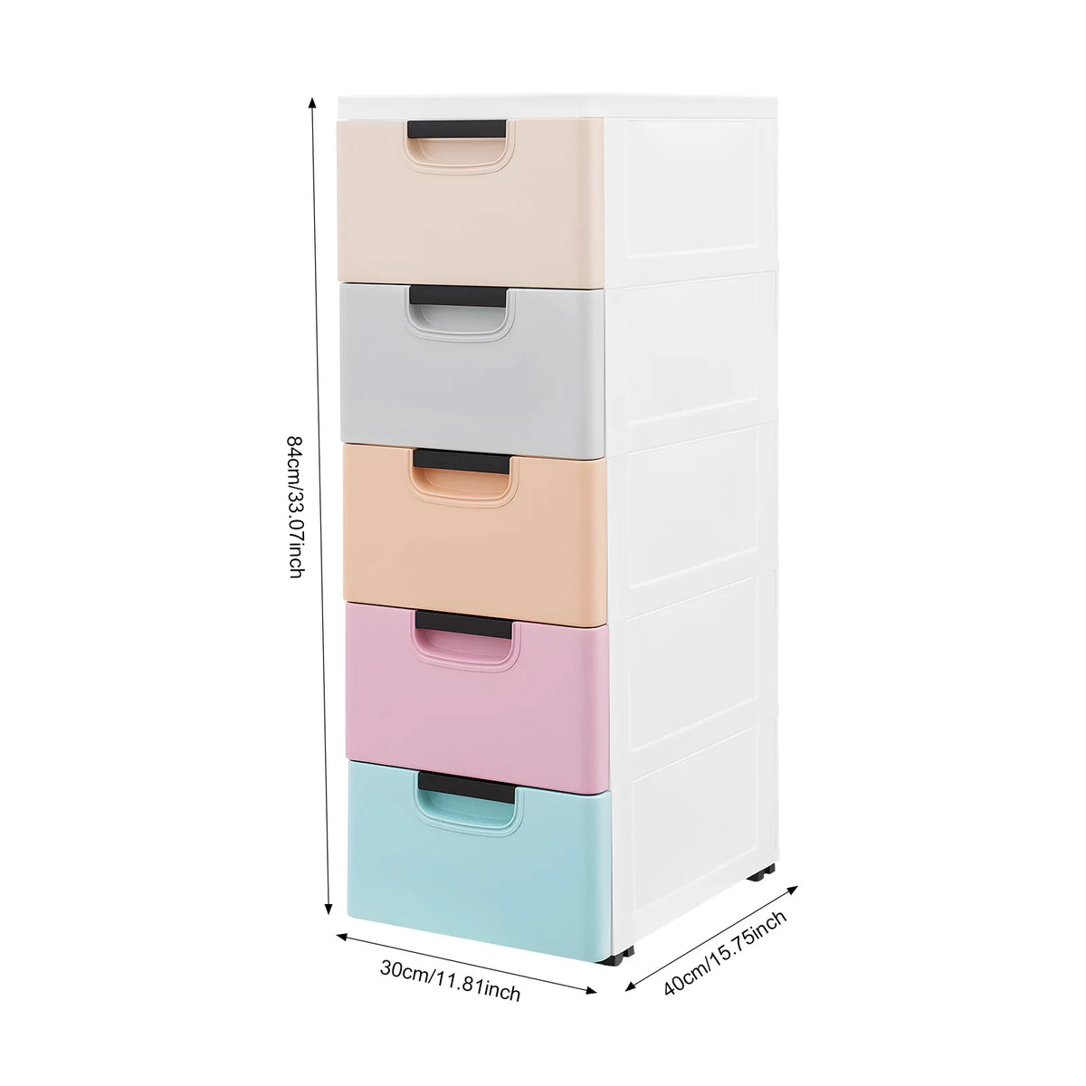 5-Drawer Plastic Storage Dresser Tower
