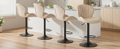 Swivel Fabric Bar Stools, Set of 4