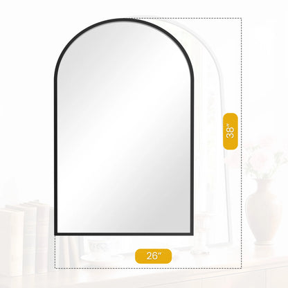 Arched Metal Framed Wall Mirror
