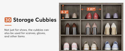 Tribesigns 8-Tier Wood Shoe Cabinet