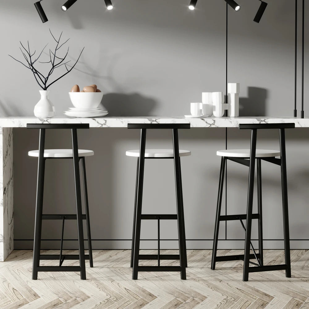Orraves Metal Counter Bar Stools, Set of 3