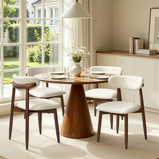 Mid-Century Upholstered Dining Chairs, Set of 4