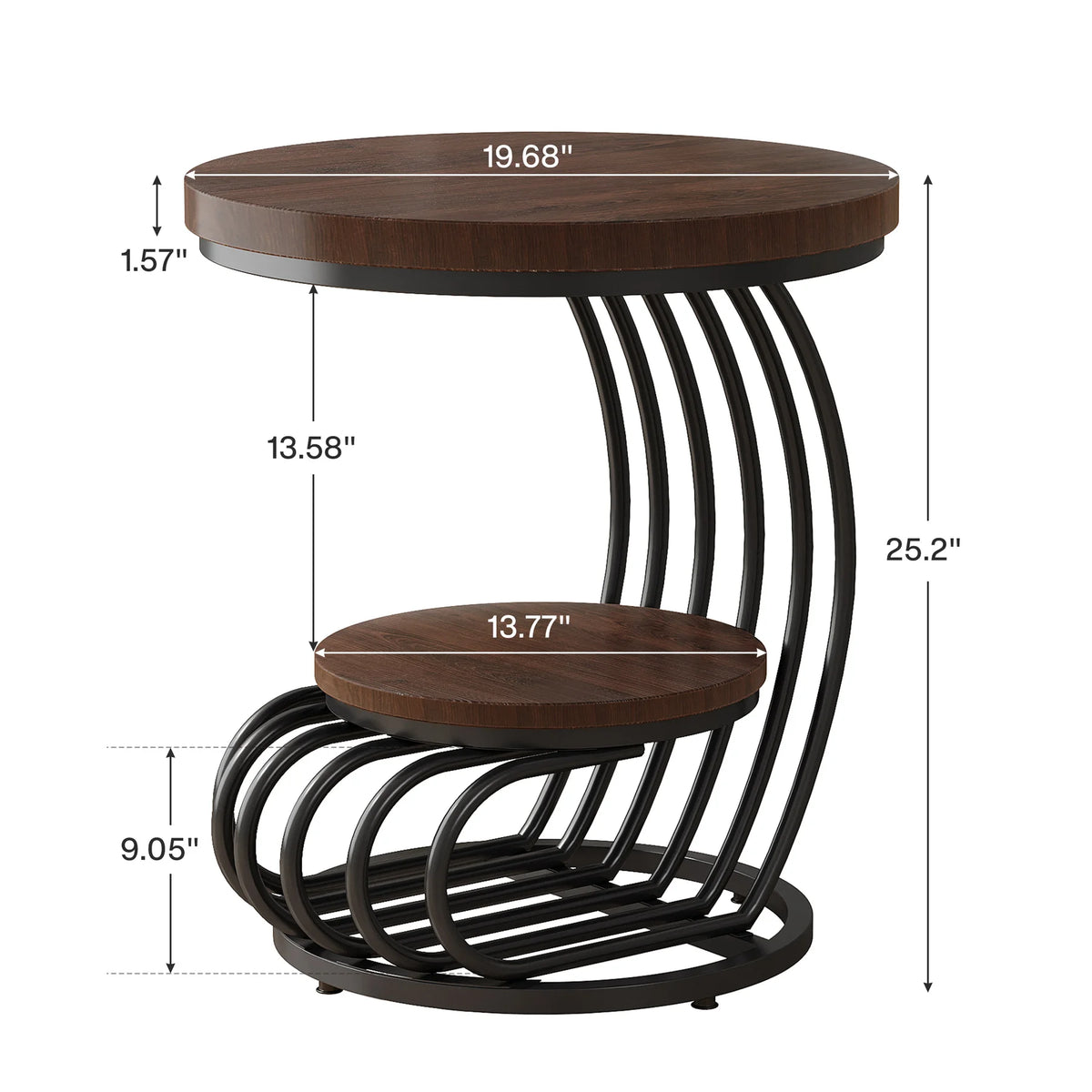 Tribesigns Round End Table, Faux Marble