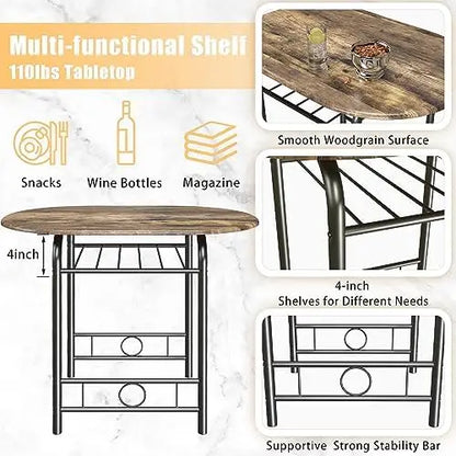 3-Piece Round Wood Table & Chair Set