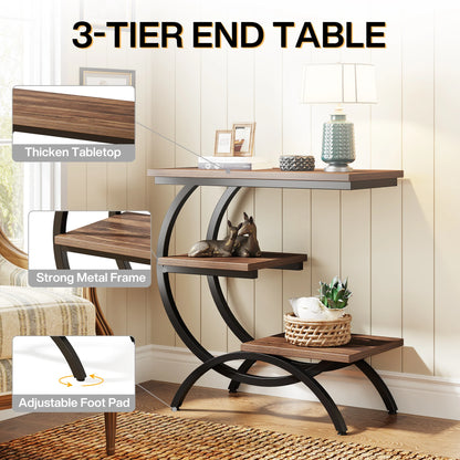 Tribesigns C-Shaped Industrial End Table