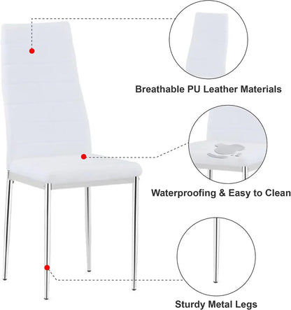 5-Piece Glass Dining Table Set for 4