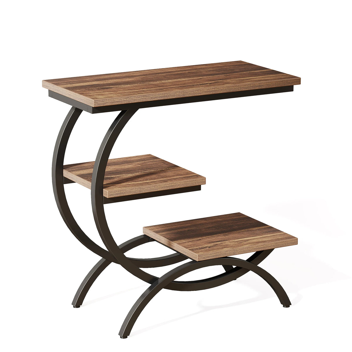 Tribesigns C-Shaped Industrial End Table