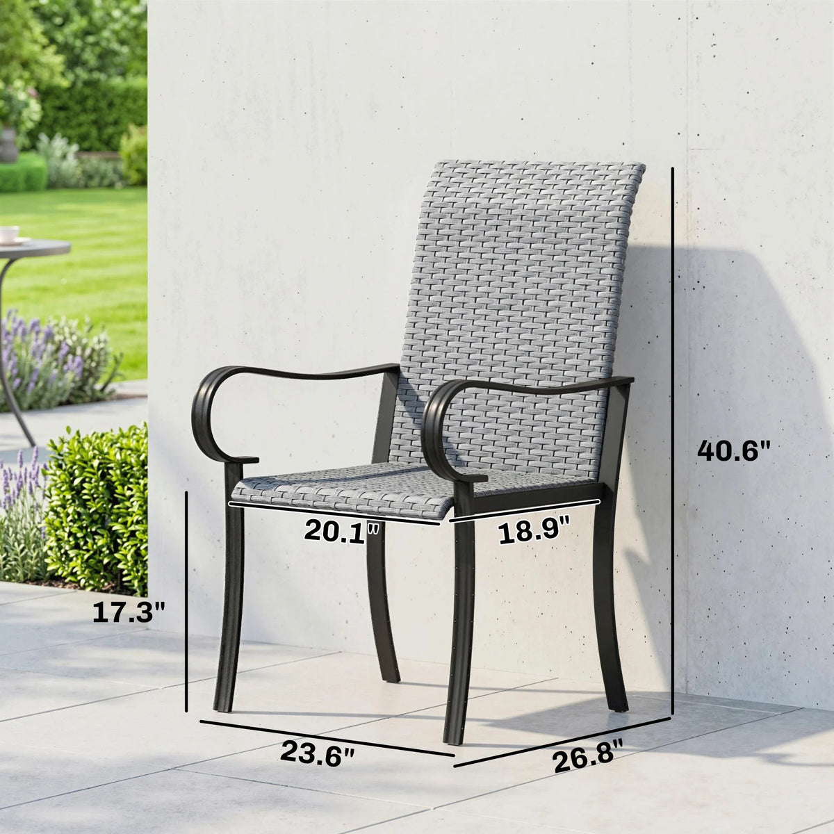 Outdoor Wicker Dining Chairs, Set of 4