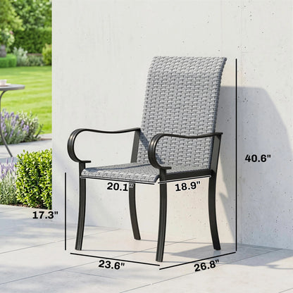 Outdoor Wicker Dining Chairs, Set of 4