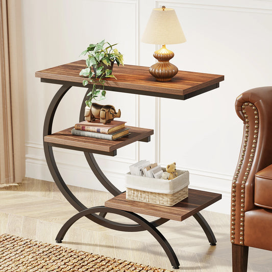 Tribesigns C-Shaped Industrial End Table