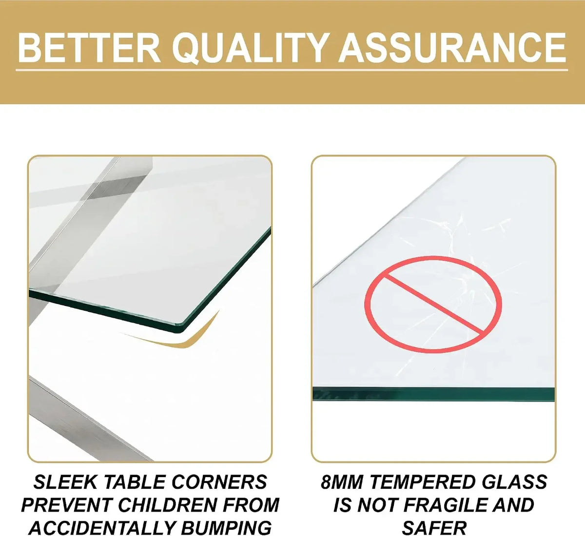 5-Piece Glass Dining Table Set for 4