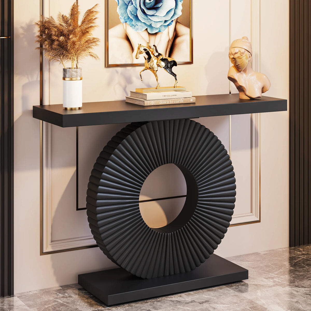 Tribesigns Console Table with Geometric Base