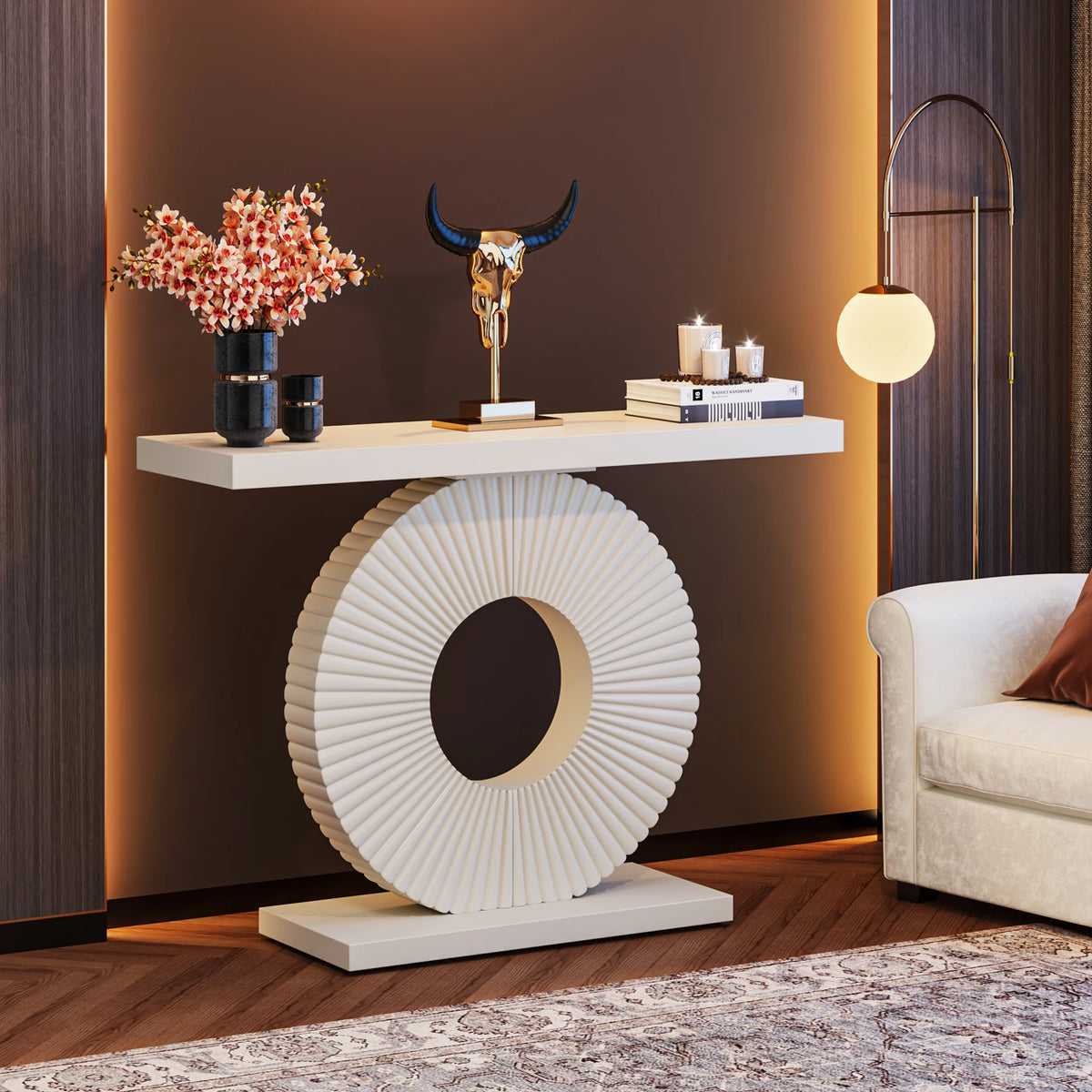 Tribesigns Console Table with Geometric Base