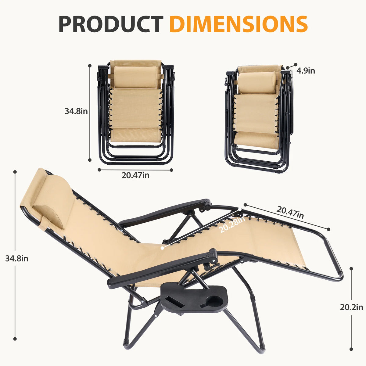 JHK Zero Gravity Recliner Chairs, Set of 2
