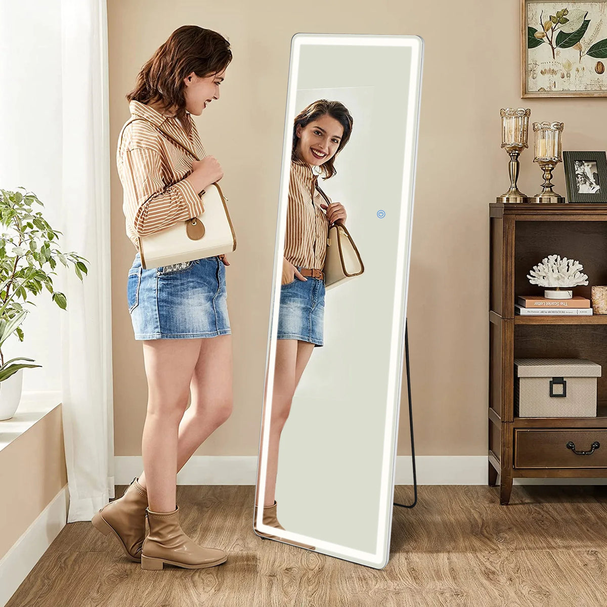 MCQ LED Full Length Mirror, 64"x21"