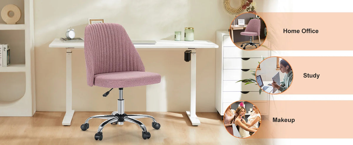 JHK Armless Vanity Swivel Desk Chair