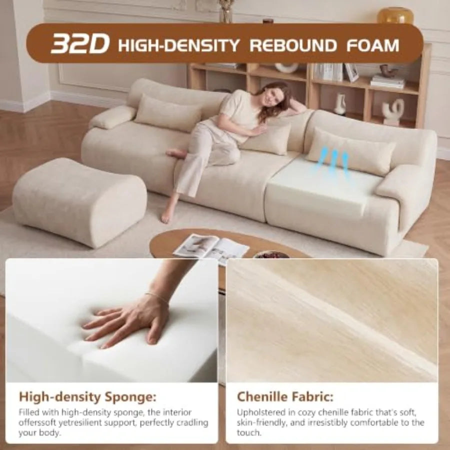 118" Cloud Couch L-Shaped Sectional