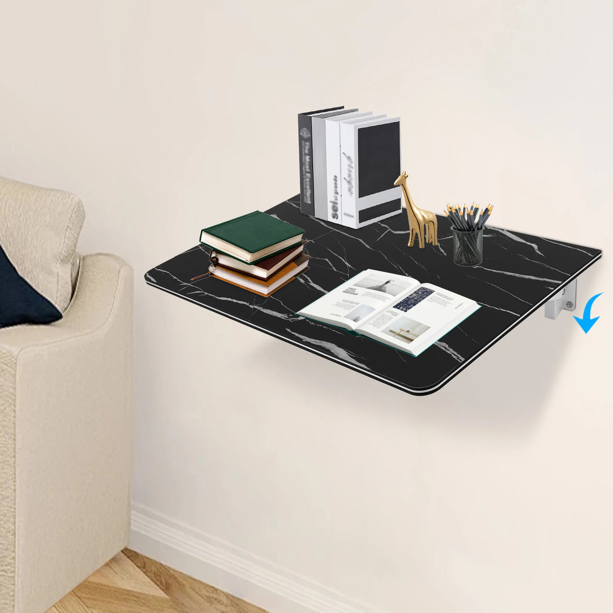 Folding Wall-Mounted Drop-Leaf Desk