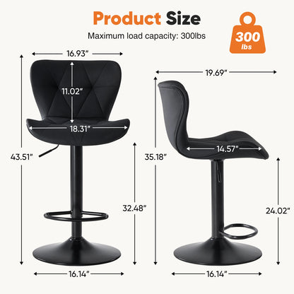 MCQ High-Back Faux Leather Office Chairs, Set of 2