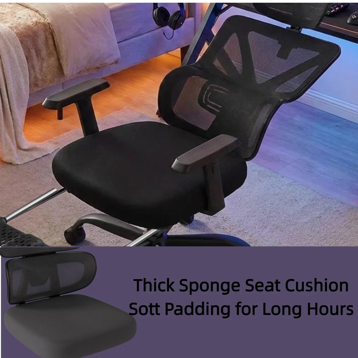 FRODROVIA Mesh Office Chair with Footrest