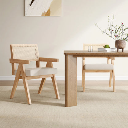Mid-Century Rattan Dining Chairs, Set of 2