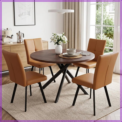 45.3" Round Dining Table Set for 4