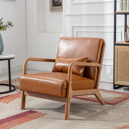 Mid-Century Accent Chair with Wood Frame