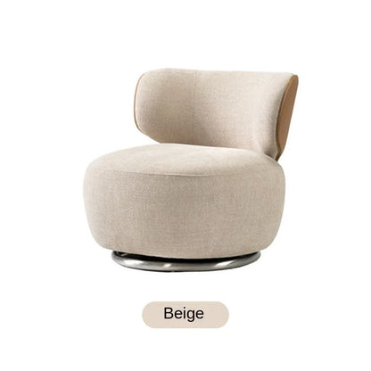 Single Swivel Accent Chair – Fabric, Cushioned, Wood Frame