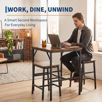 3-Piece Pub Height Table Set with Stools
