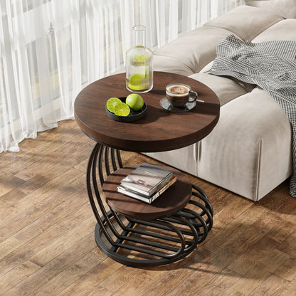 Tribesigns Round End Table, Faux Marble